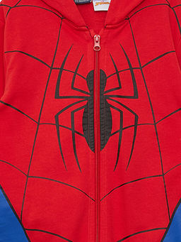 Kap??onlu Spiderman Bask?l? Uzun Kollu Erkek ?ocuk Fermuarl? Sweatshirt - Waikiki фото 3