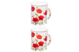 Набор 2 кружек 400 мл 12,5*9*10 см Маки NEW BONE CHINA - Elan gallery фото 5