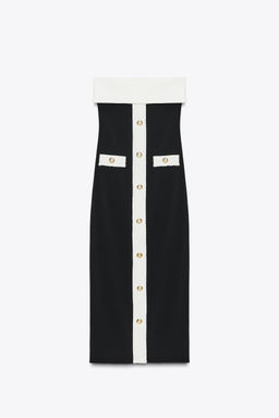CONTOURING STRETCH BANDEAU DRESS - Zara фото 5