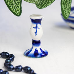 Цена за 3 шт. Подсвечник на 1 свечу «Гжель», фарфор