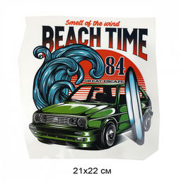 Термотрансфер арт.TBY.1343 Beach Time 21х22см, уп.10шт