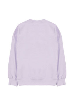 TRENDYOLMILLA Siyah K?z Cocuk Mevsimlik-Ince Cicek Nak?sl? Orme Sweatshirt TKDAW25SW00008  фото 4