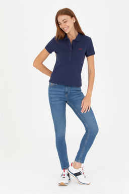 Брюки джинсовые женские U.S. Polo Assn голубые хлопок с эластаном  фото 10