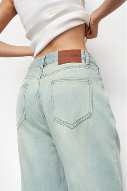 Джинсы-палаццо с потертостями Light green - Erist store фото 5