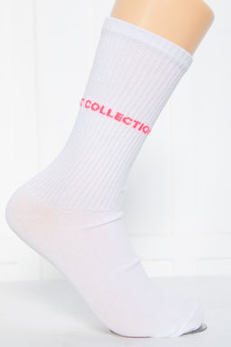 Носки LT Collection (белые/розовая надпись) Н04