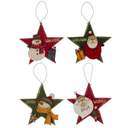 Изделие декоративное подвесное "Снеговик/ Дед Мороз", L14 W1,5 H14 см, 4в.