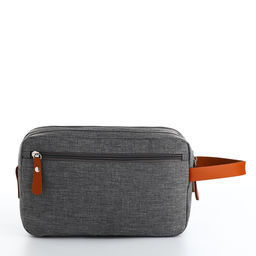 Косметичка дорожная на молнии с ручкой, с отделами, с карманом, серая - Simaland фото 2