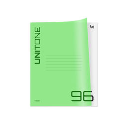 Тетрадь 96л. BG "UniTone. Neon. Салатовая" клетка (Т5ск96_пл 06454) пластиковая обложка