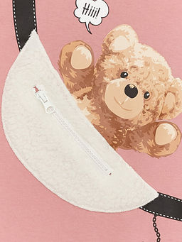 Bisiklet Yaka Bask?l? Uzun Kollu K?z ?ocuk Ti??rt - Waikiki фото 3