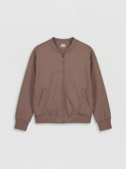 Kolej Yaka K?z ?ocuk Soft Touch Fermuarl? Sweatshirt