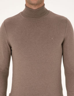 Vizon Melanj Slim Fit Bal_k__ Yaka Basic Triko Kazak