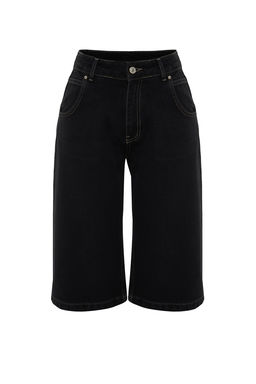 Siyah Yuksek Bel Denim Bermuda TWOSS24SR00023 - Trendyolmilla фото 7