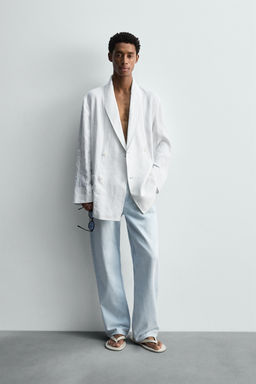 RELAXED FIT LINEN BLAZER