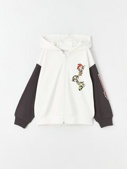 Kap??onlu Powerpuff Girls Bask?l? Uzun Kollu K?z ?ocuk Fermuarl? Sweatshirt