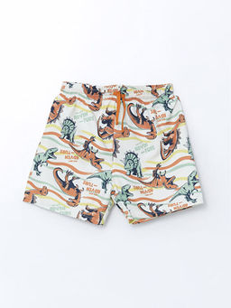 Beli Lastikli Bask?l? Erkek ?ocuk Y?zme ?ort