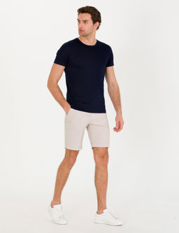 Темно-синяя облегающая базовая футболка - Cacharel фото 4