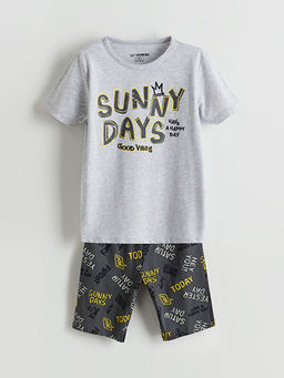 Bisiklet Yaka Erkek ?ocuk ?ortlu Pijama Tak?m?