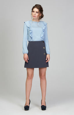 Юбка трапеция мокрый асфальт - Donna saggia фото 3