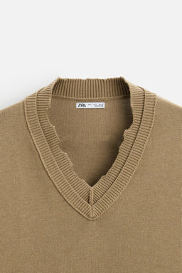 DOUBLE LAYERED V-NECK SWEATER - Zara фото 8