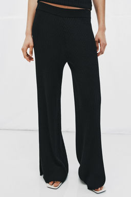 PANTAL?N ANCHO PUNTO RIB / Negro - Zara фото 2