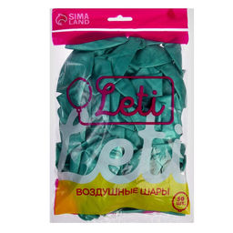 Шар латексный 12 Хром, металл, набор 50 шт., цвет зелёный - Leti фото 3