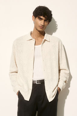 Camisa de punto con estampado calado Regular Fit
