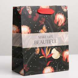 Цена за 2 шт. Пакет подарочный ламинированный, упаковка, Make life, MS 18?23?10 см