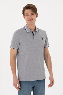 Erkek Regular Fit Polo Yaka Gri Melanj Basic Ti__rt Sepette S_rpriz _ndirim - U.s. polo assn фото 2