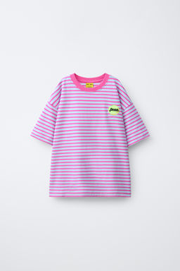CAMISETA RAYAS BORDADO PENN  / Rosa