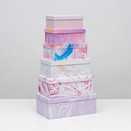 Набор коробок 15 в 1, упаковка подарочная, Текстурный, 12?6.5?4 см - 46.5?30?17.5 см