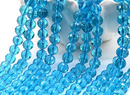 Бусины из циркона шарик гр.10мм цв.лазурный, 39см, 42 бусин Радуга камня
