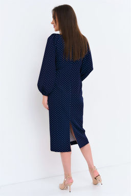 Платье Magia mody 2215 синий в мелкий горох
