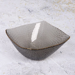 Салатник стеклянный "ICE CRYSTAL" 14*6,5см графит