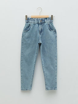 Beli Lastikli Basic Pamuklu K?z ?ocuk Jean Pantolon - Waikiki фото 3