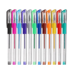 Набор гелевых ручек 12 штук, с резиновым держателем