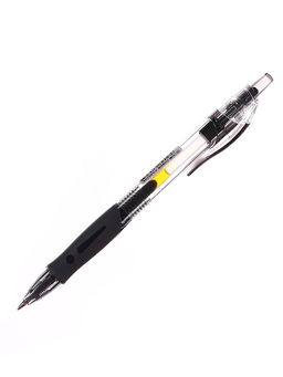 Цена за 12 шт. Ручка гелевая автоматическая, 0.5 мм, стержень черный, резиновый держатель, черный