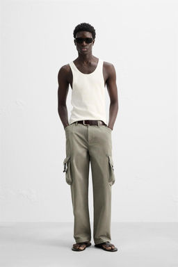 COTTON - HEMP RIBBED TANK TOP - Zara фото 9