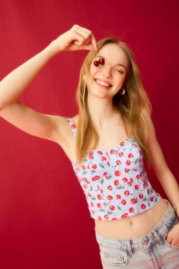 Coool Desenli Ask?l? Poplin Bluz