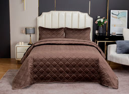 Стеганное покрывало Dori (трюфель) 240х260см (1), 50х70см (2)