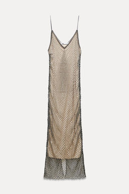 MIDI SLIP DRESS WITH RHINESTONES - Zara фото 8