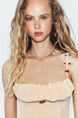 TOP CORSETERO STRETCH FLORES / Amarillo pastel - Zara фото 3