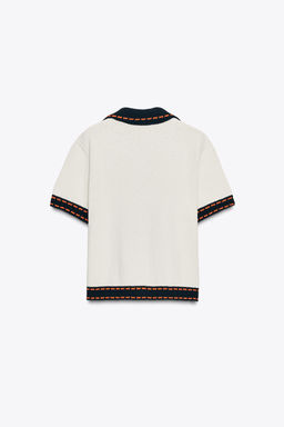 STITCHED KNIT CARDIGAN WITH SHORT SLEEVES - Zara фото 22