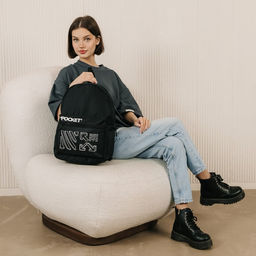 Рюкзак молодёжный Black, 29х12х37, отд на молнии, н/карман, чёрный - Nazamok фото 7