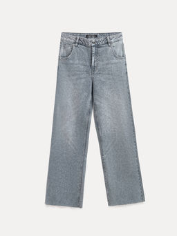 CONTE CON-785 Джинсы wide leg ULTRA-LONG серого цвета c необработанным краем grey