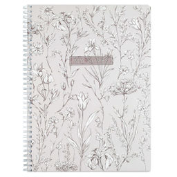 Тетрадь, 96 л. клетка, арт. 72638/ ЦВЕТОЧНЫЙ ПАТТЕРН/ А4 гребень по длинной стороне, мелованный карт