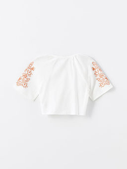 Desenli K?z ?ocuk Crop G?mlek