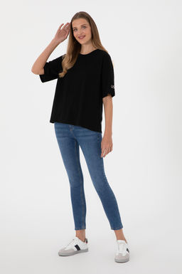 Kad_n Siyah Oversize Bisiklet Yaka Ti__rt Sepette S_rpriz _ndirim - U.s. polo assn фото 5