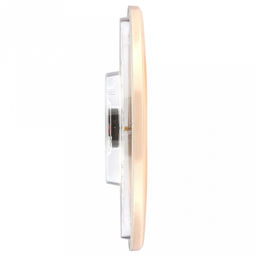 Часы настенные "Мираж" д35см, h5,2см, мягкий ход, циферблат "Вензель" белый/перламутровый; цифры арабские, розовое золото; корпус пластик, золотой/прозрачный; в коробке (Китай)