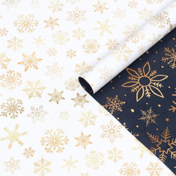 Цена за 10 шт. Бумага упаковочная глянцевая «Снежинки», двусторонняя,70×100 см