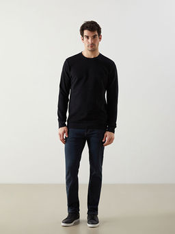 Bisiklet Yaka Uzun Kollu Erkek Sweatshirt